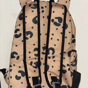 FabKids Girls Leopard Black and Tan Backpack